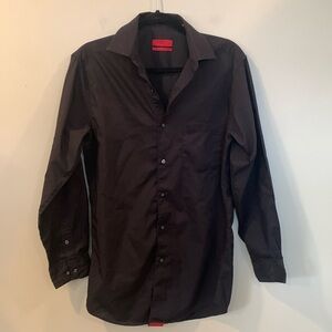 Alfani Black Fitted Stretch Cotton Dress Shirt Men’s Small